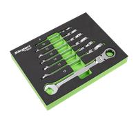 Sealey S01143 Flexi-Head Combination Ratchet Spanner Set 7pc
