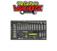 SEALEY SIEGEN 62pce 1/4 + 1/2 Drive Socket Ratchet Ext Bar UJ Set Tray FD25
