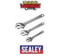 Sealey S0448 Adjustable Wrench Set 3pc 150, 200 & 250mm ( 6" 8" 10" )