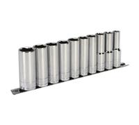 Sealey S0502 Metric 6 PT Deep WallDrive Socket Set, 1/2" Square Drive, 10 Pieces