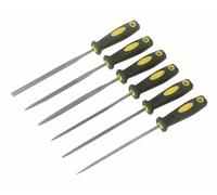 Sealey S0628 6 Piece Needle File Set Soft Grip Handles Popular Files 100mm