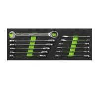 Sealey Ratchet Combination Spanner Set S0634 12pc Metric Chrome Vanadium Steel