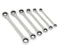 Sealey S0636 Metric Double End Ratchet Ring Spanner Set, 6 Pieces