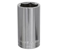 Sealey Walldrive Socket 30mm Deep 1/2" Square Drive Chrome Vanadium Steel S0682
