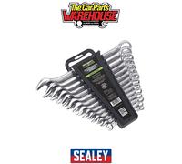 Sealey Combination Spanner Set S0714 – Imperial, Silver, 14 Pieces