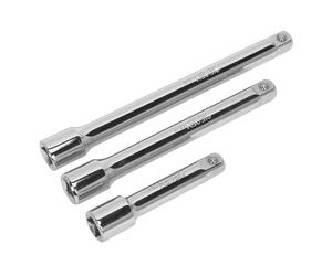 Sealey S0719 Siegen 3/8-Inch Square Drive Extension Bar Set, Silver, Set of 3 Piece