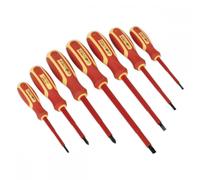 Sealey S0756 Electrician's VDE/TUV/GS Approved Screwdriver Set, Red, 7 Pieces