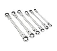 Sealey S0806 Siegen Flexi-Head Double End Ratchet Ring Spanner Set 6pc
