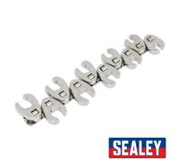 Sealey S0845 Crow's Metric Flare Nut Foot Wrench Set, 3/8" Square Drive, Silver, Pack of 10