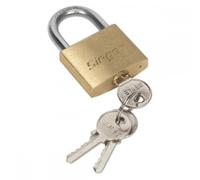 Sealey 40mm Brass Body Padlock With Brass Cylinder & Three Keys Lock Set S0987