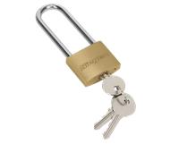Sealey S0989 Siegen Brass Body Padlock with Brass Cylinder Long Shackle 40mm
