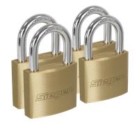 Sealey S0992 Siegen Brass Body Padlock with Brass Cylinder Keyed Alike - Pack of