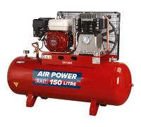 Sealey SA1565 Air Compressor 150L Belt Drive Petrol Engine 6.5Hp