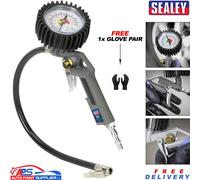 Sealey SA302 Pressure Gauge -Air Line Tyre Inflator Gauge + 1x Glove Pair