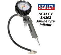 Sealey SA302 Tyre Inflator 0-175psi with Pressure Gauge & 1/4" BSP Connector Air
