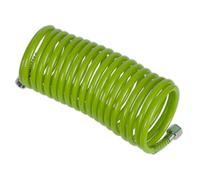 Sealey SA335G PE Coiled Air Hose with 1/4"BSP Unions 5m x 5mm - Green