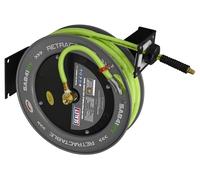 Sealey Sa841Hv Retractable Air Hose Metal Reel 15Mtr 10Mm Id Hi-Vis Tpr Hose