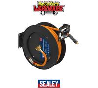 Sealey Retractable Metal Reel 15m 10mm ID High Visibility Hybrid Air Hose