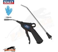 Sealey SA914 4pc Air Blow Gun Kit with 1/4"BSP Air Inlet&Safety Nozzle +Gloves