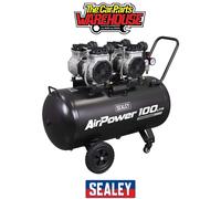 Sealey Oil Free Low Noise Direct Drive Air Compressor, 100L, 2 x 2hp, 19.7cfm, 116psi, 3kW - SAC10001S