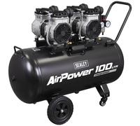 Sealey 100L Oil Free Low Noise Direct Drive Air Compressor 2 x 2HP