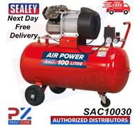 Sealey SAC10030 100L V-Twin Direct Drive Air Compressor 3hp - NEXT DAY DELIVERY