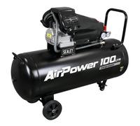 Sealey V-Twin Direct Drive Air Compressor, 100L, 3hp, 13.7cfm, 116psi, 2.2kW - SAC10030VA