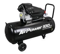 Sealey SAC10030VA 100L V-Twin Direct Drive Air Compressor 3hp
