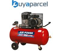 Sealey SAC1103B 100L Belt Drive Air Compressor with Cast Cylinders & Wheels 3.5h