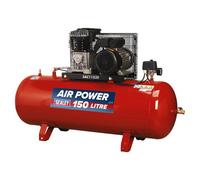 Sealey Sac1153B 150L Belt Drive Air Compressor With Cast Cylinders & Wheels 3.5Hp