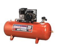 Sealey 200L Belt Drive Air Compressor with Cast Cylinders & Wheels 3.5hp SAC1203B
