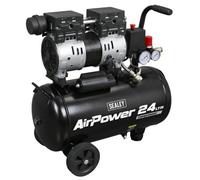 Sealey Sac2400S 24L Low Noise Oil Free Direct Drive Air Compressor 1Hp