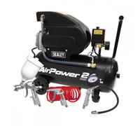 Sealey Direct Drive Air Compressor with 4pc Air Accessory Kit, 24L, 2hp, 5.8cfm, 116psi, 1.5kW - SAC2420APK