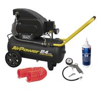 Sealey SAC2420E Direct Drive Air Compressor 24 Litre Site Combo