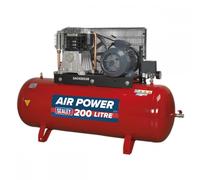 Air Compressor 200L Belt Drive 5.5hp 3ph 2-Stage with Cast Cylinders