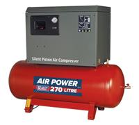 Air Compressor 270L Belt Drive 5.5hp 3ph 2-Stage with Cast Cylinders Low Noise