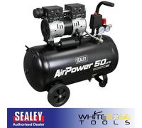 Sealey SAC5000S 50L Low Noise Oil-Free 1hp Direct Drive Air Compressor