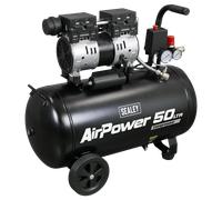 Sealey SAC5000S 50L Low Noise Oil Free Direct Drive Air Compressor 1hp