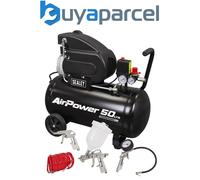 Sealey SAC5020APK 50L Direct Drive Air Compressor 2hp with 4pc Air Accessory Kit