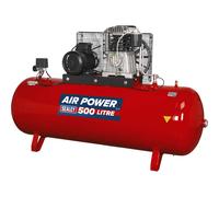 Sealey SAC55075B Air Compressor 500L Belt Drive 7.5Hp 3Ph 2-Stage With Cast Cylinders