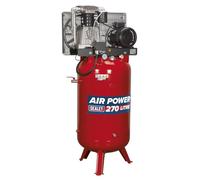 Sealey SACV52775B 270L Vertical Belt Drive Compressor 7.5hp 3ph 2-Stage with Cast Cylinders