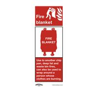 Sealey Safe Conditions Safety Sign Fire Blanket Rigid Plastic 75 X 210mm Ss53P1