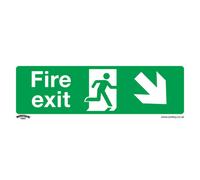 Sealey Safe Conditions Safety Sign Fire Exit Down Right Pack Of 10 Ss36P10