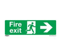 Sealey Safe Conditions Safety Sign Fire Exit Right Rigid Plastic X10 Ss24P10