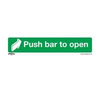 Sealey Safe Conditions Safety Sign - Push Bar To Open - Rigid Plastic Ss29P1