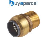 Sealey SBA22BSA SharkBite® Brass Straight Adaptor 22mm x 3/4"BSPT