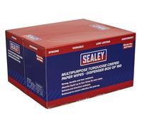 Sealey Multipurpose Paper Wipes - Dispenser Box - Turquoise 160 Shts