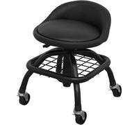 Sealey SCR02B Adjustable Mechanics Padded Stool Chair With Wheel Swivel Castors