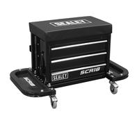 Sealey SCR18B Mechanic's Utility Seat & Toolbox - Black
