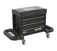 Sealey SCR18B Mechanic's Utility Seat & Toolbox - Black